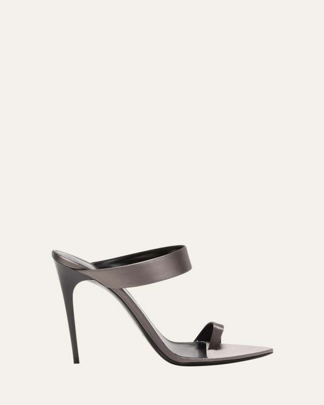 Martha Silk Toe-Loop Mule Sandals
